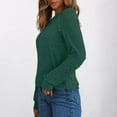 thumbnail image 6 of MESSUEN Crew Neck Sweater for Women Ribbed Long Sleeve Tops for Women Tunics Tops for Women Casual Tops Fall Sweaters Blouses for Women Womens Fall Sweaters Green 2XL, 6 of 9