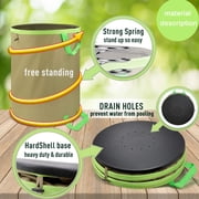 Colwelt 47 Gallon Leaf Bags Collapsible, Hardshell Bottom Heavy Duty Collapsible Garden Bag Include Leaf Scoop, Garden Gloves