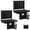 Black, variant on Edx Stadium seats, with cushioned steps, back support, portable, dimensions of 17 inches wide x 12 inches deep x 16 inches high, two sets, navy blue