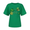 thumbnail image 4 of St. Patrick Day Green Shamrock Tee Shirt Women Clover Vintage Tee Top Four Leaf Retro Crewneck T Shirts, 4 of 4