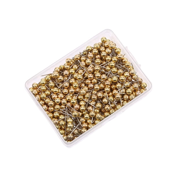 Bearachild Pin de plástico Chinchetas económicas y funcionales para el diario y multifuncional Las miniaturas tienen una amplia gama Decoración del hogar Color dorado 6*17m-200 piezas/caja
