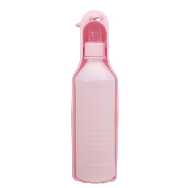 Botella de agua para perros, 500ml, botellas de agua portátiles para mascotas, dispensador de agua para perros, púrpura Feliz Sencillez