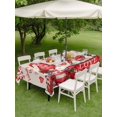 thumbnail image 3 of Outdoor Tablecloth with Umbrella Hole and Zipper, Valentine's Day Rectangle Table Cloth 52x70 Inch Waterproof Tablecloth, Red Gnomes Loves Roses Romantic Beige Picnic Table Cover for Patio Camping, 3 of 7