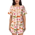 thumbnail image 1 of Fotbe Cherries And Bows Conjunto de Pijama Estampado para Mujer, 2 Piezas, Ropa de Dormir con Camiseta de Manga Corta y Shorts Suaves-Small, 1 of 6