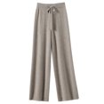 thumbnail image 6 of Wyobmus Women's Sweatpants Solid Color Casual High-Waisted Drawstring Pocket Stragit Wide Leg Pants Khaki, 6 of 6