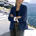 thumbnail image 5 of Cmfcve Womens Corduroy Blazer Fall Winter Dressy Casual Suit Jackets Long Sleeve Button Down Loose Fit Blazer Coat, 5 of 7