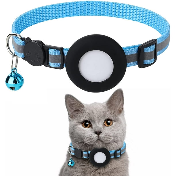 Airtag Cat Collar, Air tag Cat Collar with Bell and Safety Buckle in 3/8