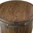 thumbnail image 4 of Uttermost Ceylon 19" Round Wood and Metal Wine Barrel Accent End Table in Walnut, 4 of 9