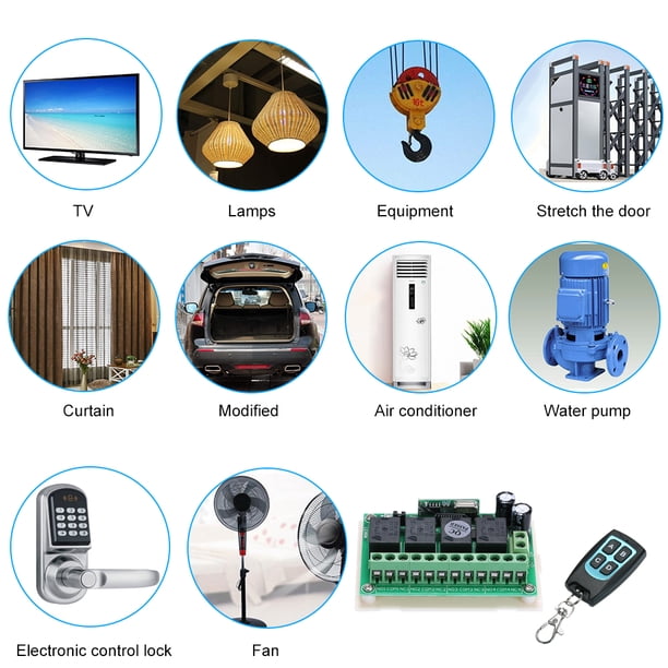 433MHz Wireless RF Switch – 4-Channel DC 12V Remote Control Relay Receiver With 2 Transmitters, Toggle & Self-Lock Modes For Garage Doors & Alarms
