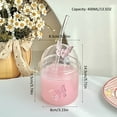 thumbnail image 2 of Ribbed Glass Cups, Vintage Drinking Glassware with Bow, Bubble Cups for Iced Coffee, Juice, Beverage, Milk, Cocktails, Juice , Bubble Tea, 2 of 9