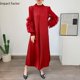 thumbnail image 2 of New Style Oversize Pleated Dress Round Neck Spliced Fungus Full Sleeve Long Dresses for Women 2023 New Spring ClothesOne Size Gao Jinjia LED, 2 of 2