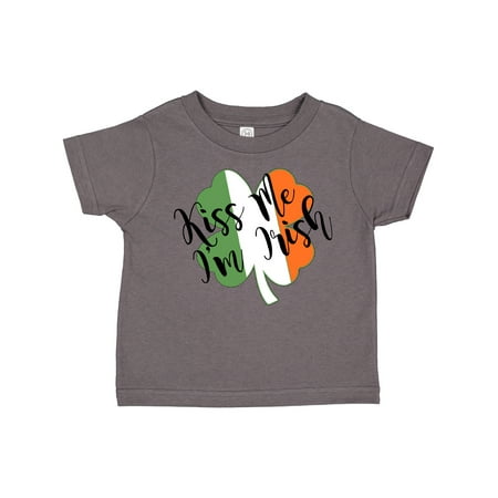 

Inktastic Kiss Me I m Irish Clover and Irish Flag Gift Toddler Boy or Toddler Girl T-Shirt