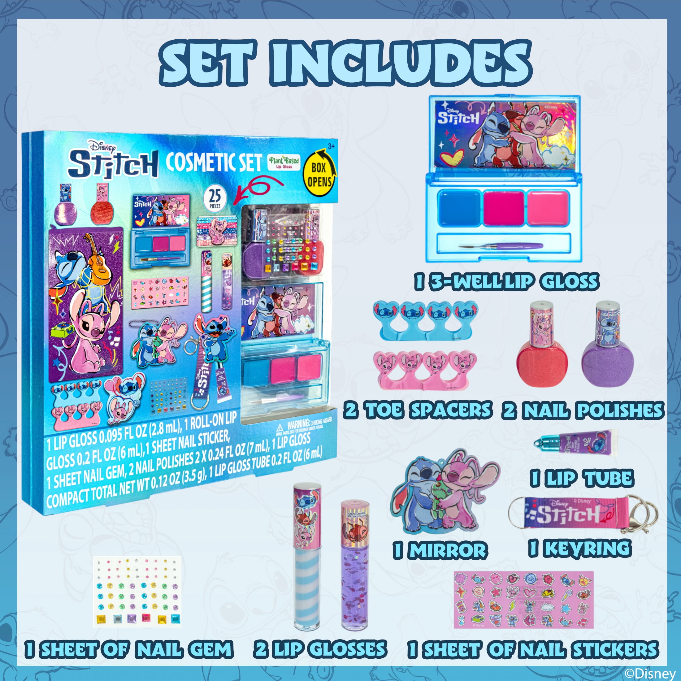 Disney Stitch Cosmetic Set, 25 Pieces