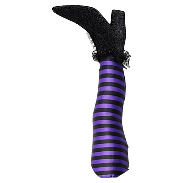 Halloween Wicked Witch Leg Decorations Upside Down Party Supplies 2PCS Purple