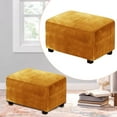 thumbnail image 2 of Full-Coverage Low Stool Cover, Simple Solid Color Sofa Cover, Dark Green L, Ottoman Cover Length Folding Storage Stool Furniture Protector Soft, 2 of 9