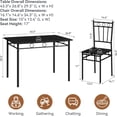 thumbnail image 2 of Dining Table Set for 4, 5-Piece Kitchen Table and Chairs, Rectangular Dining Room Table Set with 4 Chairs, Space-Saving Kitchen Table Set for Small Space,Dinette,Apartment,Black, 2 of 18