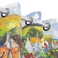 thumbnail image 3 of Coastal Village Houses Curtain Black Out Thermal Insulation Curtains Aesthetic 54 Inch Length for Bedroom Living Room 2 panels set, 3 of 5