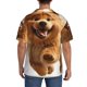 thumbnail image 3 of Fotbe Happy Fluffy Running Dog Camisa Estampada de Manga Corta para Hombre, Casual de Verano, Estilo Playero, Sin Arrugas-Small, 3 of 5