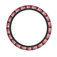 thumbnail image 2 of Elastic Steering Wheel Cover, Red heart plaid A Stretch Thickening Car Steering Wheel Cover Women Men, Steering Wheel Protector Universal 15 in, 2 of 7
