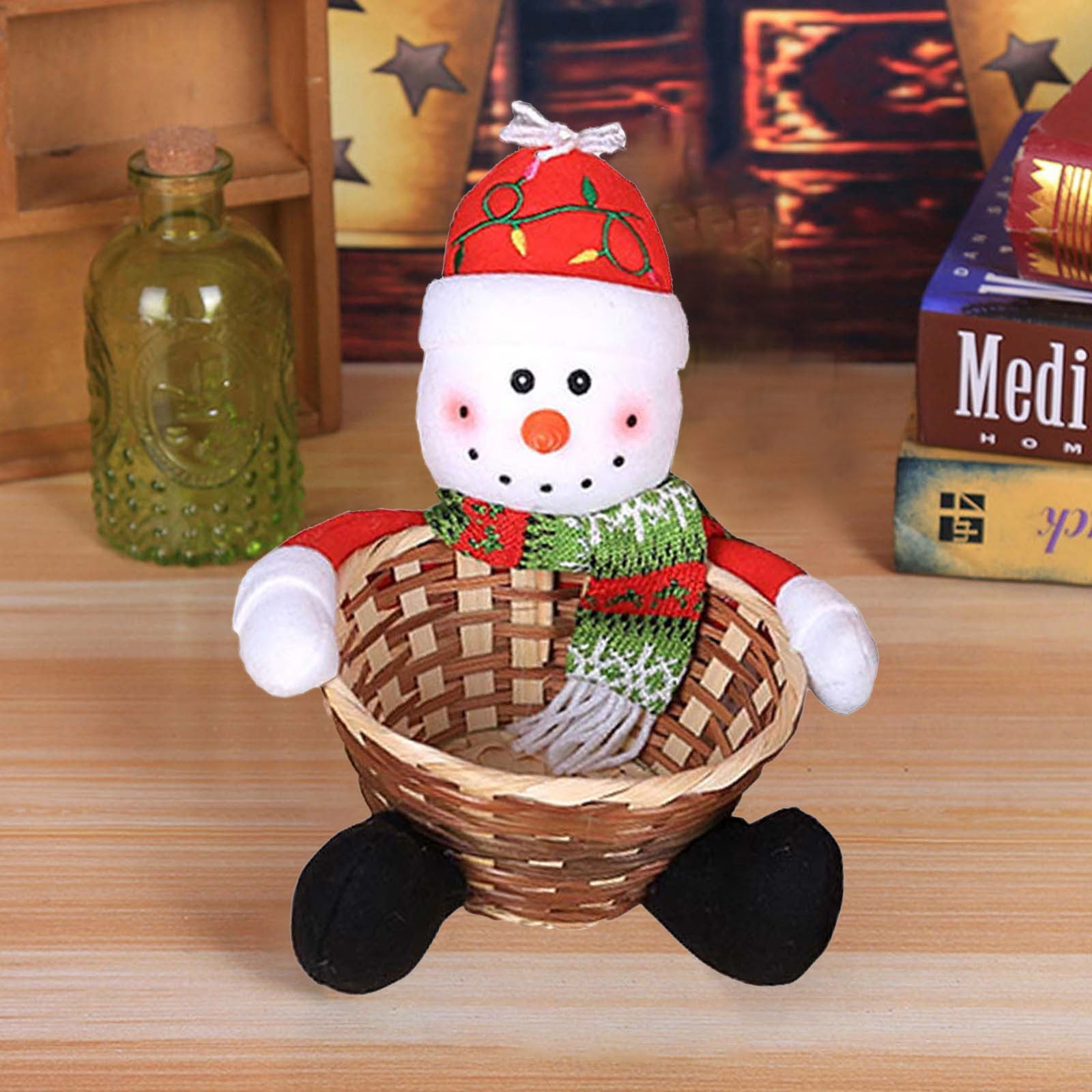 Merry Christmas Candy Storage Basket Decoration Santa Claus Storage Basket Decor 