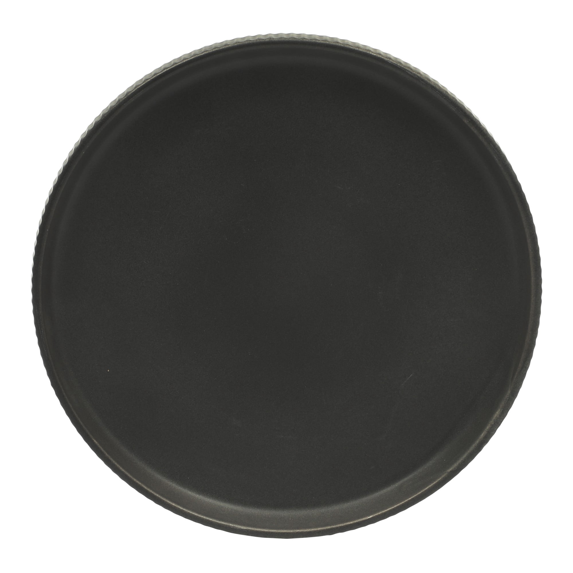 Gibson Elite Deerfield 16-Piece Stoneware Dinnerware Set – Stackable Plates and Bowls, Reactive Glaze Finish, Service for 4 - Matte Black