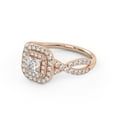 thumbnail image 3 of AFFY Infinity Double Halo Solitaire Engagement Ring for Women, 1.00 Carat (ctw) Princess And Round Lab Grown Diamond Ring In 10K Solid Rose Gold F-G, VS-SI Quality Ring Size-7, 3 of 6