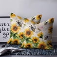thumbnail image 2 of Sunflower Farmhouse 26x26 Pillow Covers Set of 2, Spring Summer Vintage Floral Bee Throw Pillow Covers Decorative Couch Cushion Case, Microfiber Square Pillowcases for Bedroom Car Living Room, 2 of 7