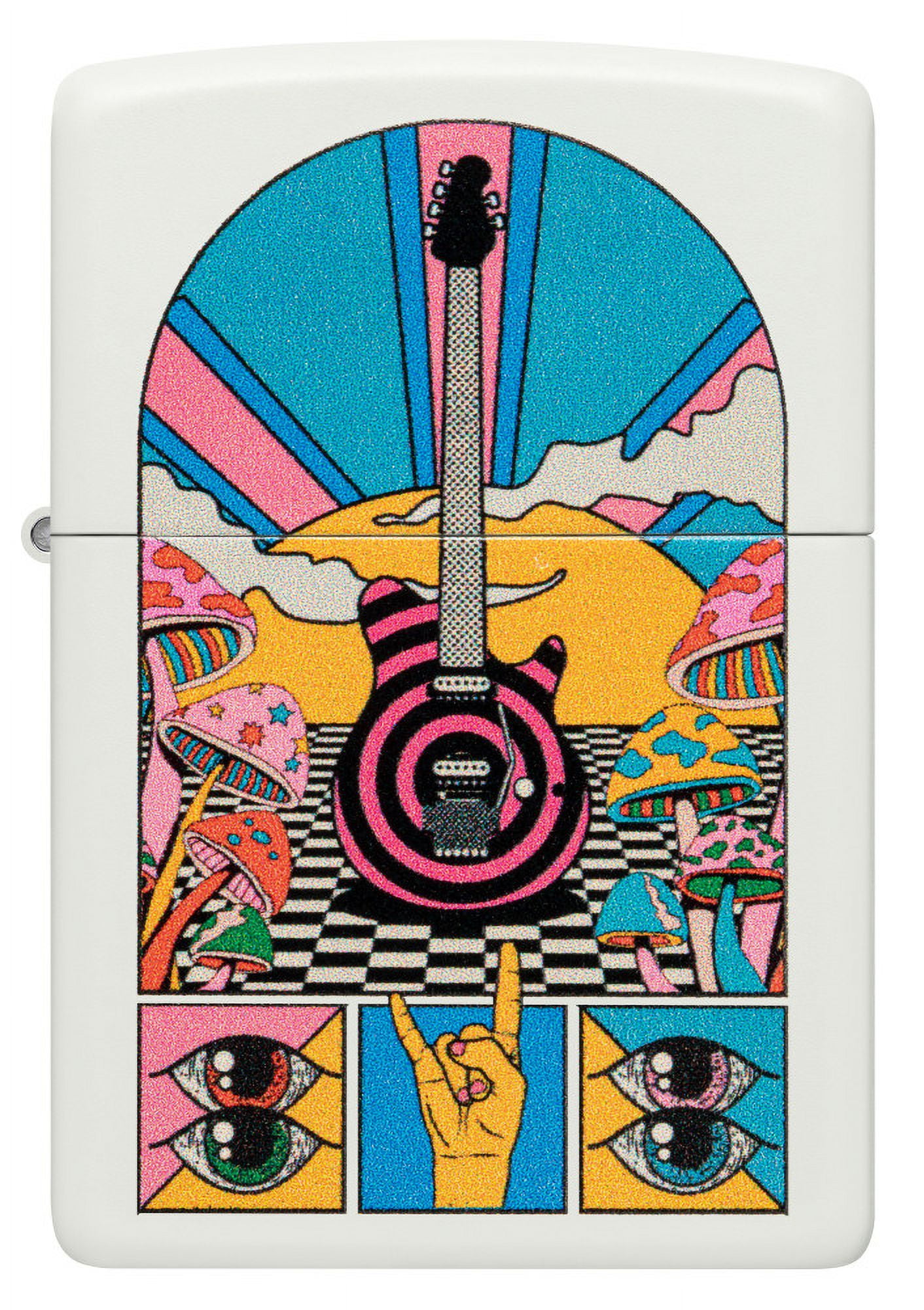 Zippo Retro Music Design White Matte Pocket Lighter