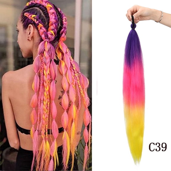Wigs, Wigs for Women, Wig Ponytail Colored Boxing Braid Children's Elastic Rope Rubber Bands Boxing Braid Wig Ponytail Hair Extension