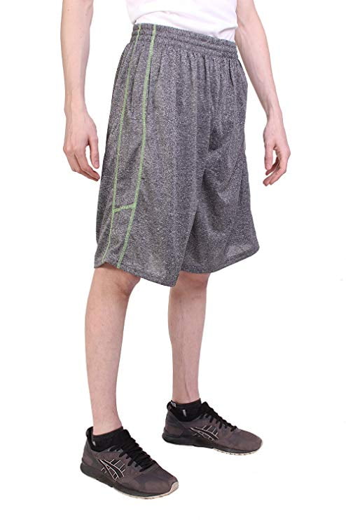 2XL Grey Street Line USA Mens Basketball Lounge Shorts with Pockets