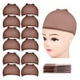 thumbnail image 1 of PVCS Perruque en Maille pour Cheveux Bonnet Filet de Cheveux Bonnets de Perruque pour Femmes Lot de 12 Brun Foncé, 1 of 4