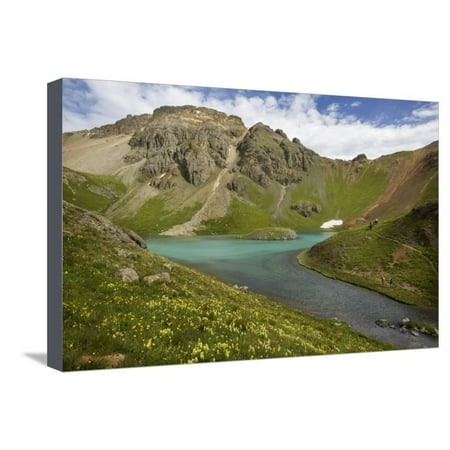 USA, Colorado, San Juan Mountains. Island Lake's green mineral water. Stretched Canvas Print Wall Art By Jaynes