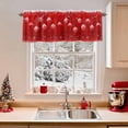 thumbnail image 2 of Christmas Ball Valances for Windows, 54 x 18in, Winter Snowflakes Watercolor Red Snowing Rod Pocket Kitchen Valance Curtain Light Filtering Window Treatments for Living Room Bedroom, 1 Panel, 2 of 7