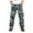 Blue, variant on LUXUR Mens Pants Elastic Waist Bottoms Cargo Trousers Straight Leg Loungewear Camouflage Black Camouflage 30
