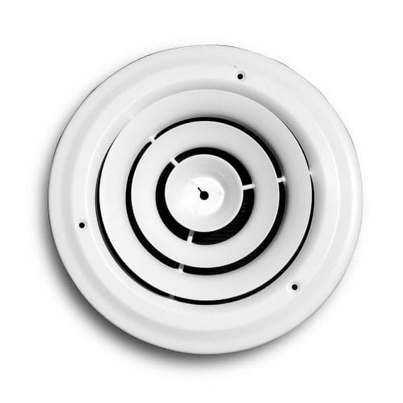 Truaire, 1 Count (Pack of 1), White-powder Coated C800-06 6-Inch(Duct Opening Measurements) Round Ceiling Air Diffuser