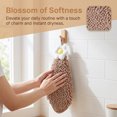 thumbnail image 3 of REGALWOVEN 1 Pack Chenille Hand Towel, Hanging Bathroom Hand Towels with Loops, Soft Absorbent Flower Towels Brown 6" x 15", 3 of 6