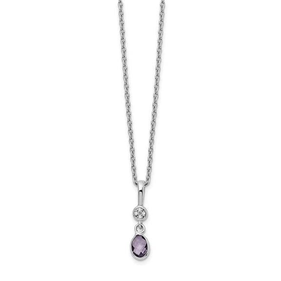 Primal Silver Sterling Silver Purple Amethyst and Diamond Necklace
