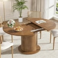 thumbnail image 5 of Extendable Wooden Round Dining Table, Modern Farmhouse Kitchen Table for 4-6, Walnut, 5 of 7