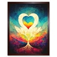 thumbnail image 1 of Growing Love Heart Painting With Rainbow Colour Gradient Art Print Framed Poster Wall Decor 12x16 inch, 1 of 5