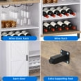 Dextrus Farmhouse Bar with Glass & Wine Rack, Liquor Sideboard