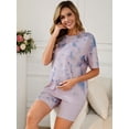 thumbnail image 2 of DARING DIVA Women's Tie Dye 2-Piece Maternity Pajama Set S Purple Tie Dye, 2 of 7