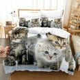 thumbnail image 5 of Cats Duvet Cover Set for Boys Girls Cute Animal Printed Bedding Set Pet Theme Comforter Cover with 2 Pillow Shams Zipper Closure Soft Microfiber Child Pet Bedspread Cover, 5 of 5
