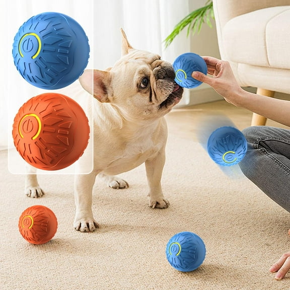Pet Jumping Ball, Automatic Rolling Vibrating Dog Ball Toy with LED Light, High-Strength TPR Material for Aggressive Chewers, Interactive Exercise Ball for Small Medium Large Dogs, USB Rechargeable