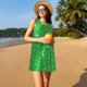 thumbnail image 3 of Fotbe Shiny round green sequins Vestido de Verano sin Mangas para Mujer – Vestido Midi Línea A, Estilo Camiseta Floral, Vestido Playero Casual y Fluido, 3 of 7