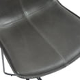 thumbnail image 3 of Set of 2 Aoi Brown Faux Leather Backless Counter Stool with Black Metal Legs, 3 of 7