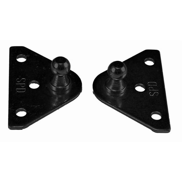 JR Support de Levage Multi-Usage BR-1020 Utilisé pour Monter des Supports de Levage à Gaz; Forme Plate; Tige de Boule de 10 Millimètres; 3 Trous; Revêtement en Poudre; Noir; Ensemble de 2