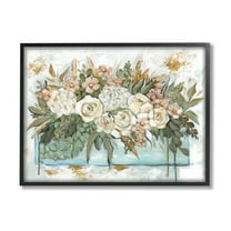 Country Floral Planter Arrangement Botanical & Floral Graphic Art Black Framed Art Print Wall Art