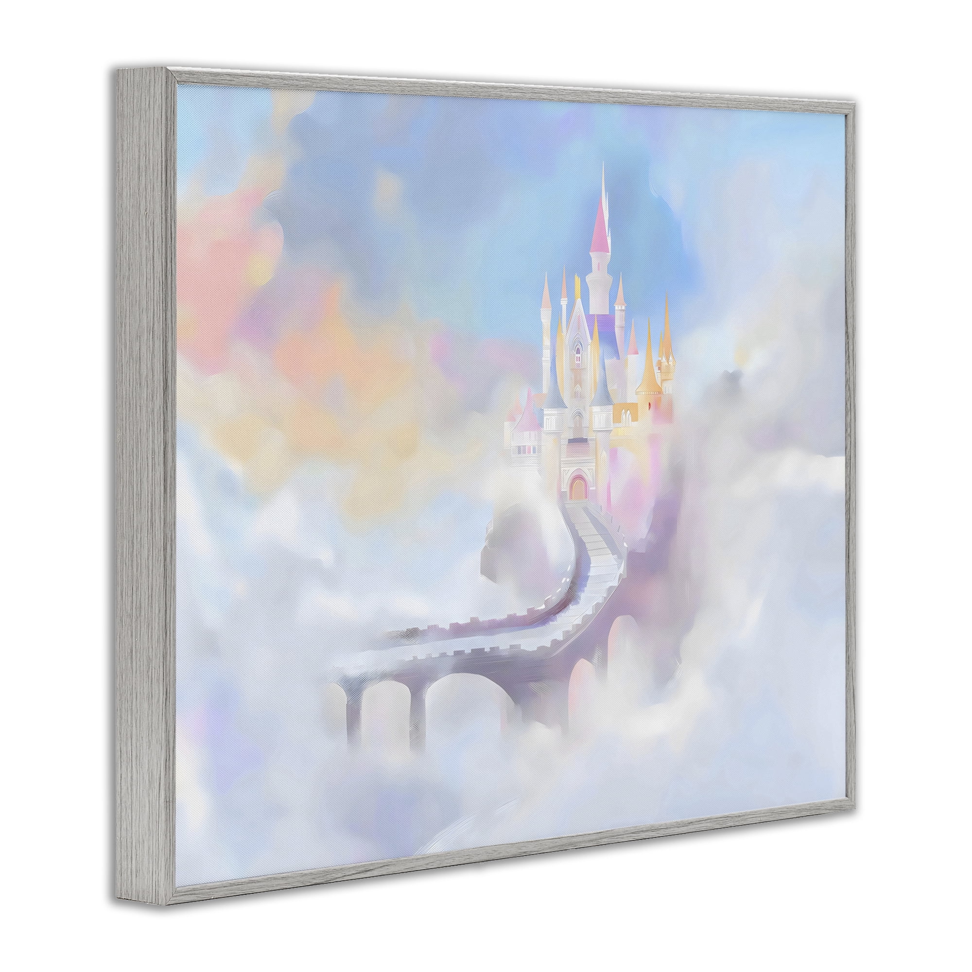 Stupell Industries Enchanted Bridge To Castle Gray Framed Giclee Art, design by Arlington Prints