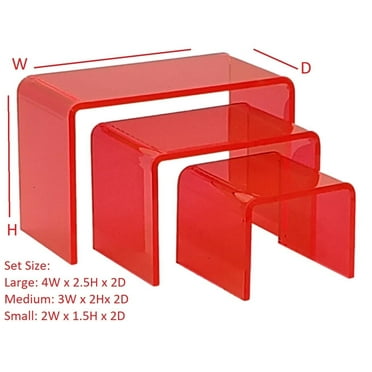 T'z Tagz New Transparent Neon Red Acrylic Riser Display Stands for Marketing