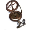 thumbnail image 4 of Brass Sundial Compass with Leather Case and Chain - Push Open Compass - Steampunk Accessory - Antiquated Finish - Beautiful Handmade Gift - Sundial Clock - Pocket Compass Gift, 4 of 4